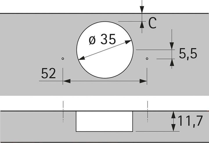 Produktbild Hettich Sensys Weitwinkelscharnier