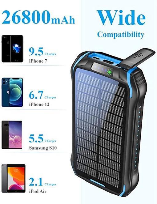 Produktbild PhoneLook Solar Power Bank i26s 26800mAh portable Fast Charging LED IP66 Ultra Capacity (26800 mAh)