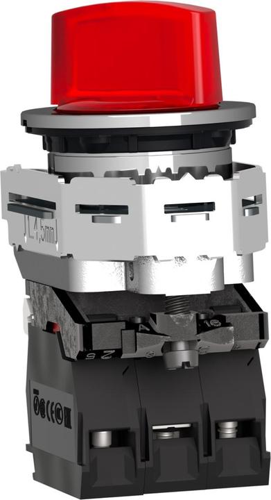 Actual product image Schneider Electric XB4FK124G5 compl. XB4F 30mm 1S+1Ö red 110-120V 2S light selector switch