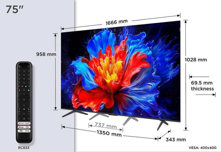 Actual product image TCL 75P89K (75", QLED, 4K, 2025)