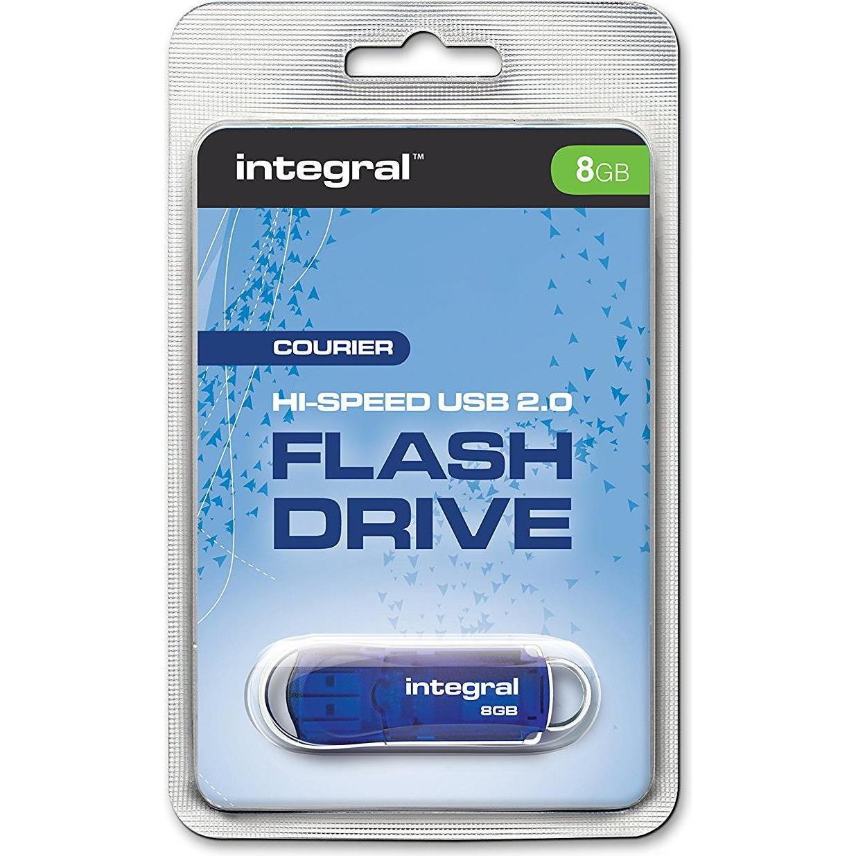 Thumbnail - Integral Memory Courier (8 GB, USB-A, USB 2.0), USB Stick, Blau