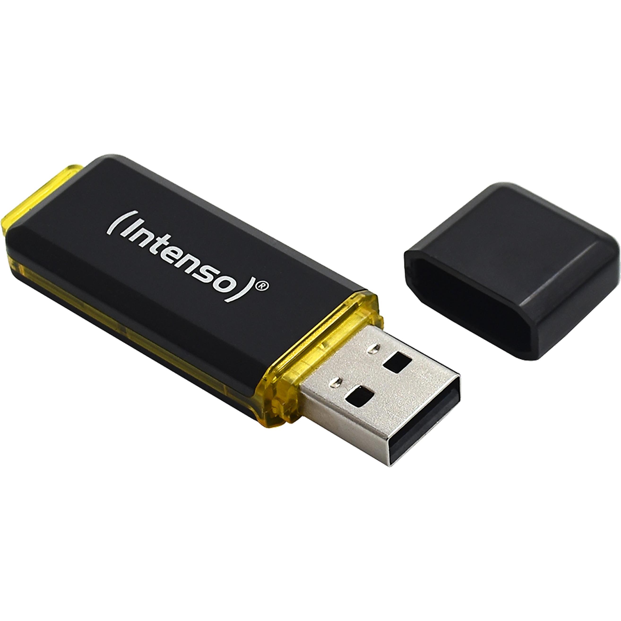 Thumbnail - Intenso High Speed Line (64 GB, USB-A, USB 3.1), USB Stick, Schwarz, Gelb