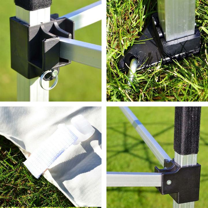 Produktbild VCM PROFI Falt Pavillon mit 4 Seitenteilen 3x3m champagner wasserdichtes Dach Zelt (300 cm, 300 cm)