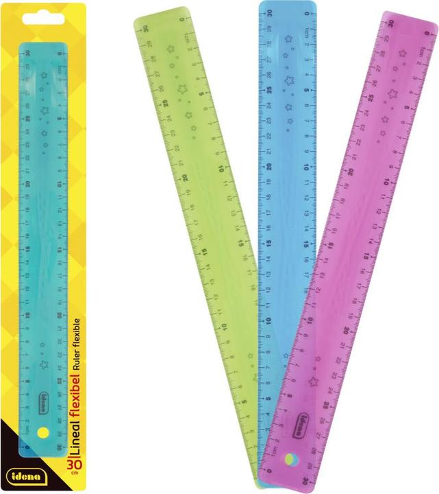 Productafbeelding Idena Lineal PP flexibel 30cm 3fach sortiert (30 cm)