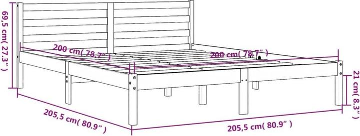 Actual product image vidaXL Bettgestell (200 x 200 cm)