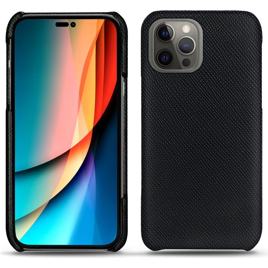 Noreve Lederschutzhülle (Apple iPhone 14 Pro), Smartphone Hülle, Schwarz