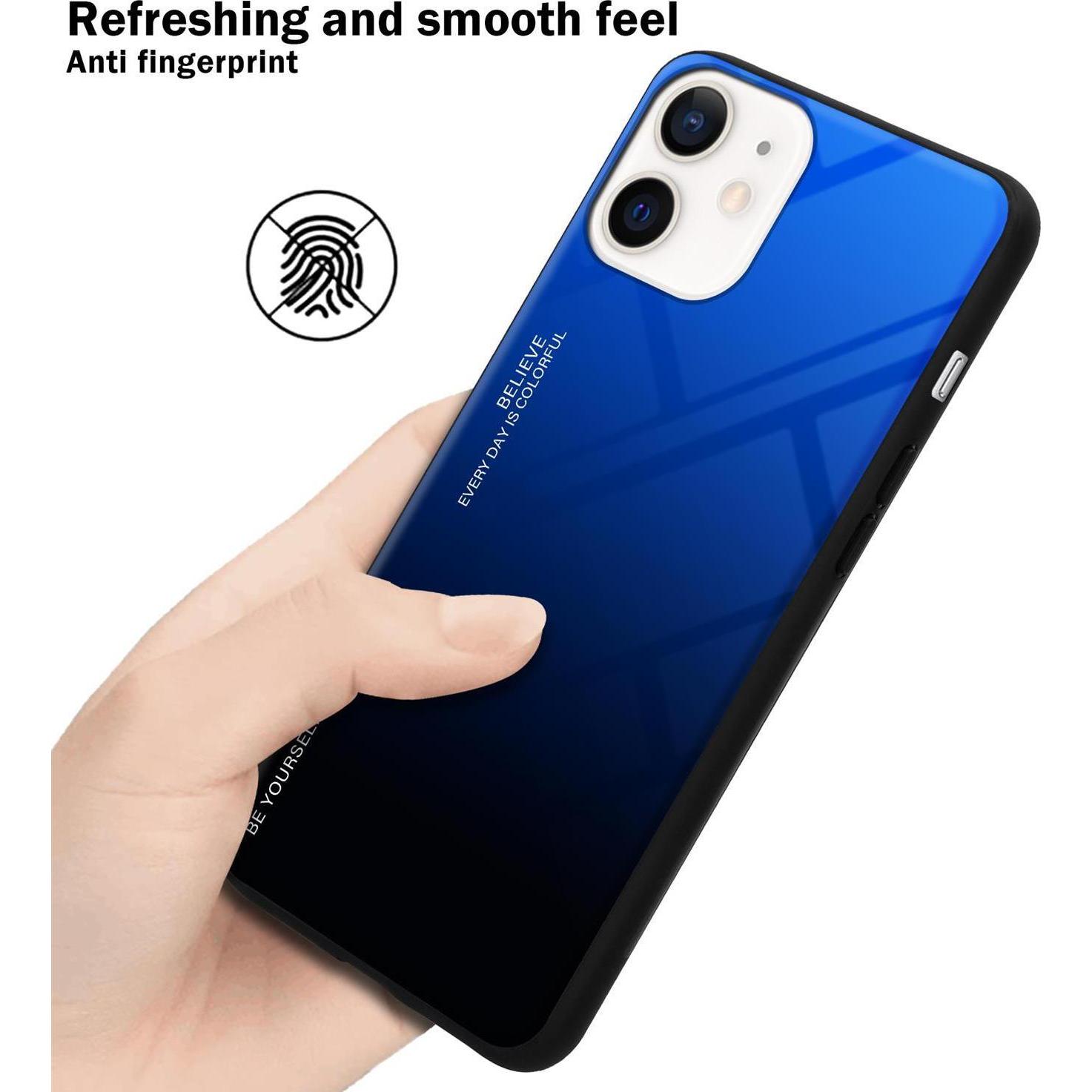 Thumbnail - Cadorabo TPU 2 Farben Glas Cover (Apple iPhone 12 mini), Smartphone Hülle, Schwarz