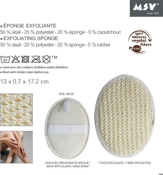 Produktbild MSV Peelingschwamm aus Sisal 20 x 13.5 cm, Weiss