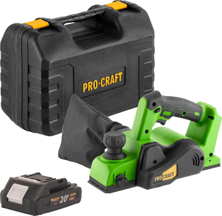 Image du produit Procraft PE20BLbb Akku Hobel 20 V 82 mm Brushless + 1x Akku 2,0 Ah + Koffer - ohne Ladegerät