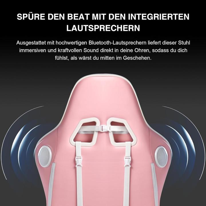 Image du produit Gtplayer Fauteuil gamer avec repose-pieds, enceinte Bluetooth et dossier réglable