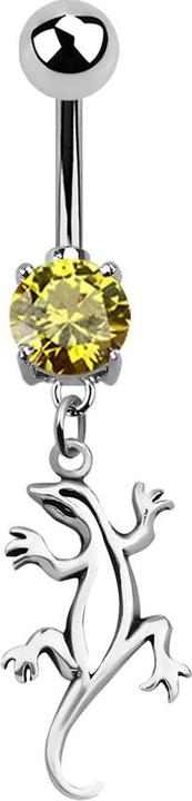 Immagine prodotto Star Piercing Banana in argento con ciondolo a forma di lucertola giallo (senza ottone, Acciaio chirurgico 316L, Argento 925)