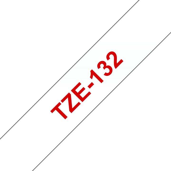 Immagine prodotto Brother Tze-132 (1.20 cm, Rosso, Trasparente)