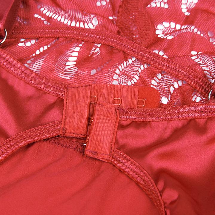 Productafbeelding Subblime Satijnen Babydoll Met Kant Rood S/M (S, M)