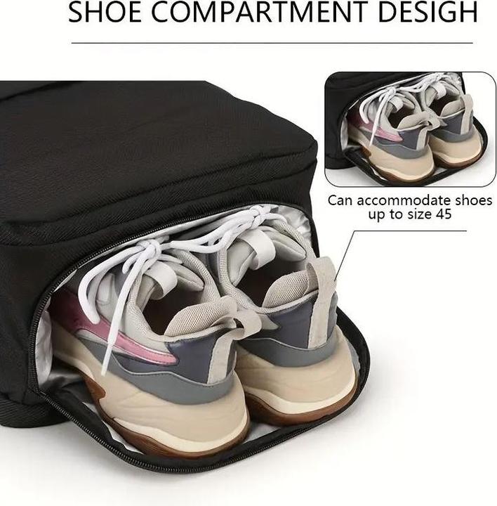 Actual product image Dema Reiserucksack mit Schuhtasche USB-Ladeanschluss Laptop Tasche Schwarz