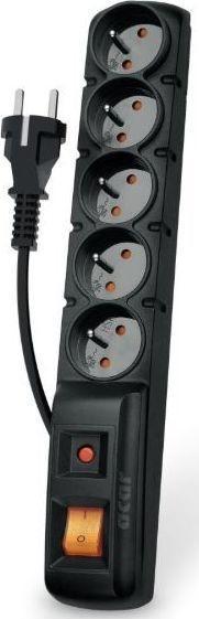Actual product image Acar F5 Power Strip 5 Outlets 1.5m Black Straight Plug (W0104) (5x, CEE 7/5, 1.50 m)