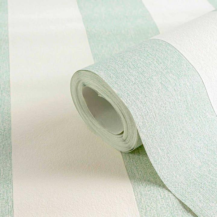 A.S. Création Striped wallpaper green white - non-woven wallpaper (53 x 1005 cm)