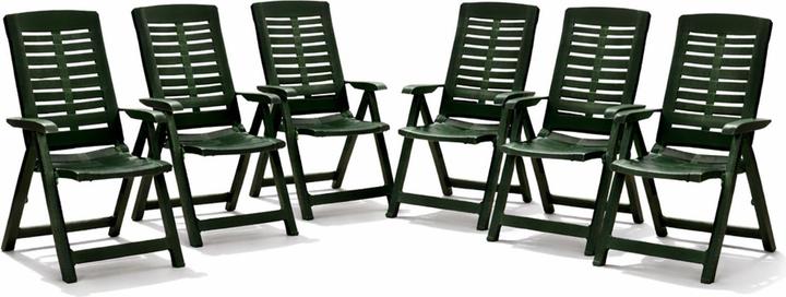 Actual product image Mojawo 6 folding chairs plastic green 5-positions