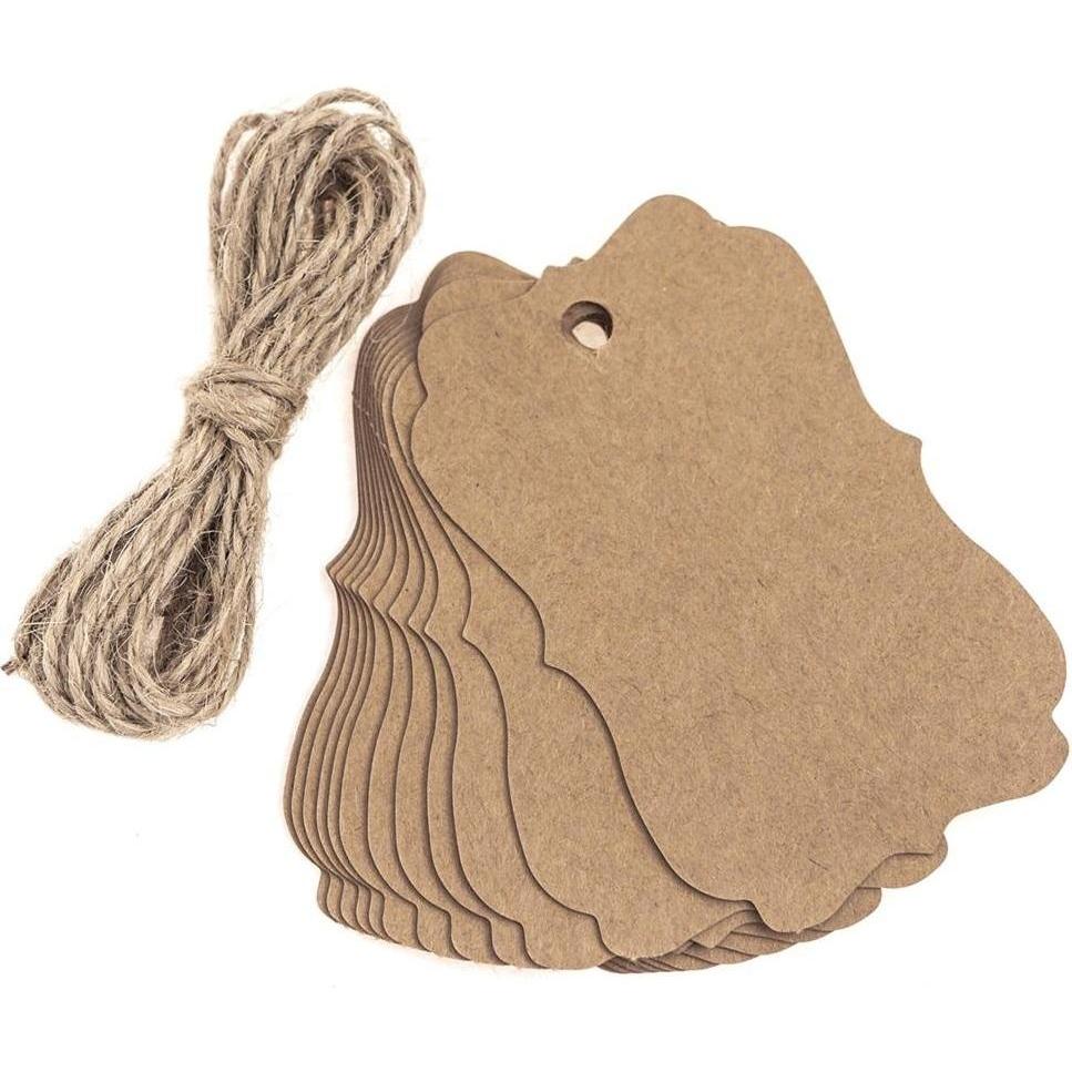 DP Craft, Confezione regalo, Kraftanhänger mit Schnur, Vintage-Schild, 12 Stück (12x)