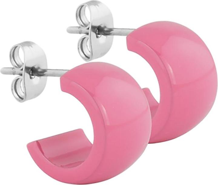 Produktbild Star Piercing Ohrstecker pink rund abgerundet 9x14 (ohne Messing, Chirurgenstahl 316L)