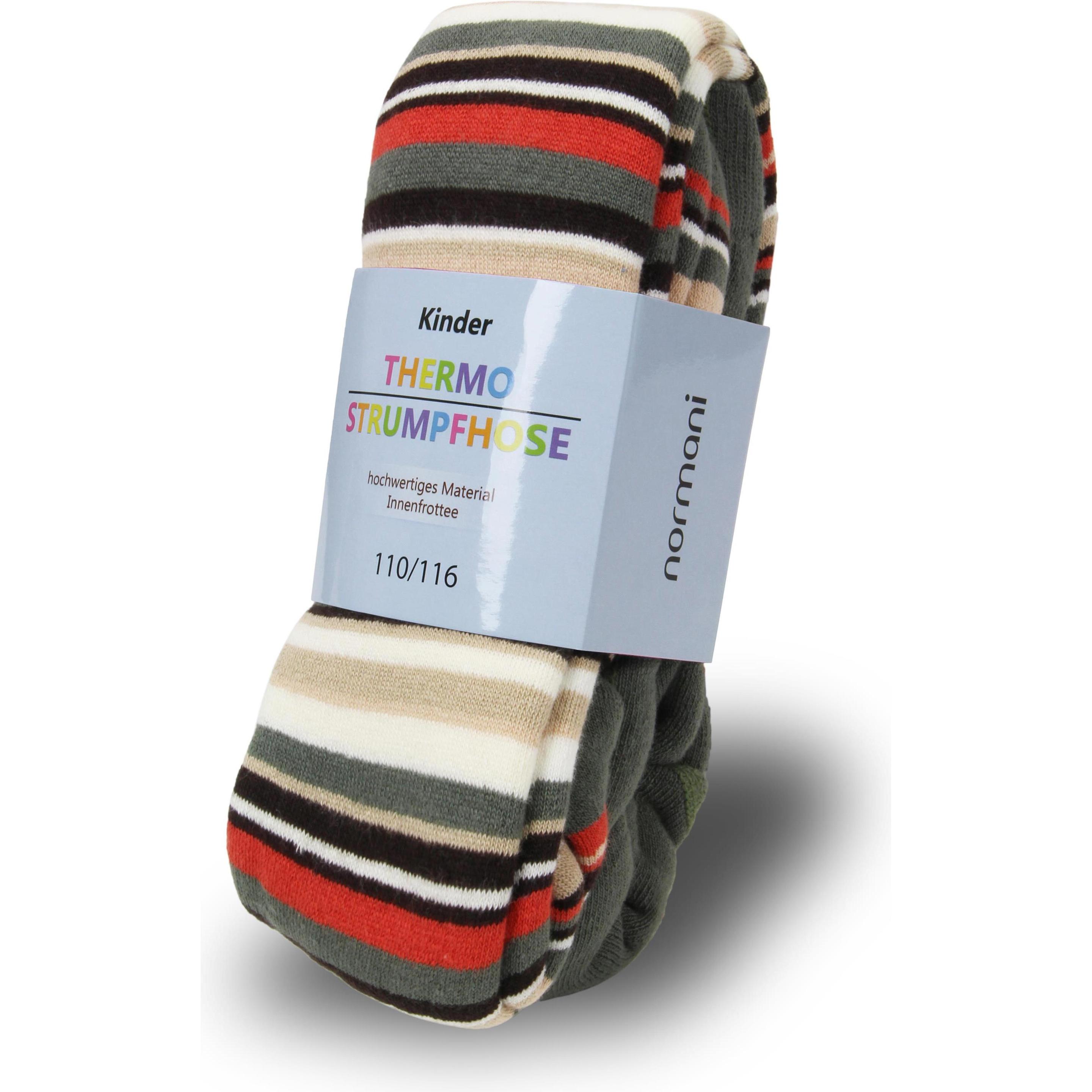 Thumbnail - Normani, Herren, Strümpfe, Kinder-Ringel-Thermostrumpfhose, Grün, (98/104)