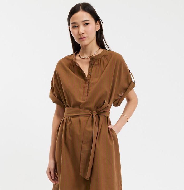 Produktbild La Redoute Collections Gestreiftes langes Kleid mit Rundhalsausschnitt und 3/4-Ärmeln (M)
