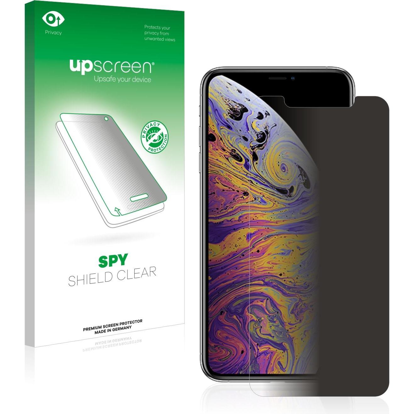 upscreen Spy Shield Blickschutzfolie (1 Stück, Apple iPhone XS Max), Smartphone Schutzfolie, Blau