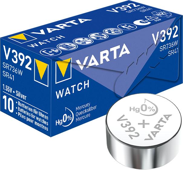 Varta V392 / SR41W - 10 piles bouton (10 pcs, LR41, 40 mAh)