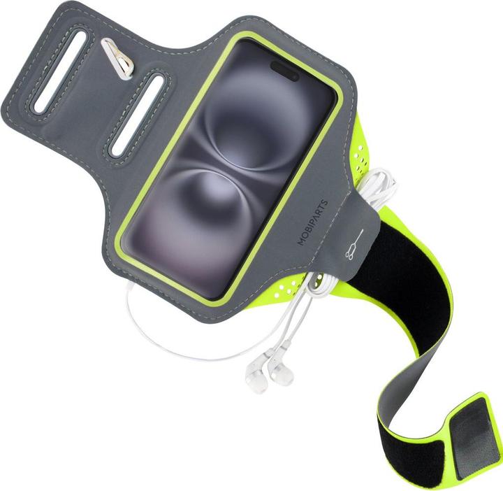 Produktbild Mobiparts Comfort Fit Sport Armband Apple iPhone 16 Neon Green