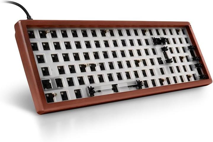 Actual product image Sharkoon SKILLER SGK50 S2 Wood Barebone (holz) (Barebone, Cable)