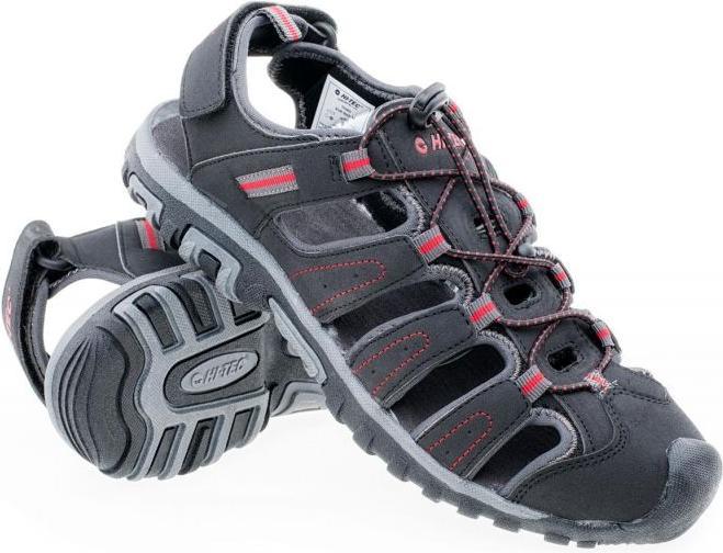 Actual product image Hi-Tec Mens Black and Red Tiore Sandals, Size 44 (44)