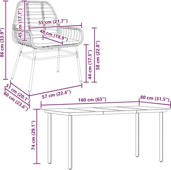 Produktbild vidaXL Garten Essgruppe