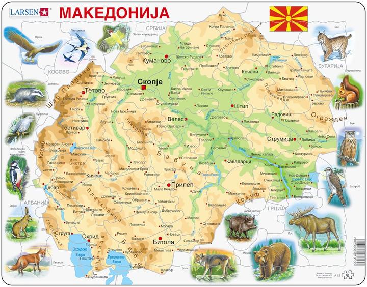 Productafbeelding Larsen Puzzel - Macedonië (fysiek) (61 onderdelen)