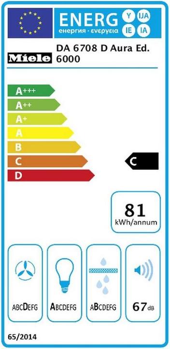 Energie-Label Miele DA 6708 D ED Aura Edition (Inselhaube)