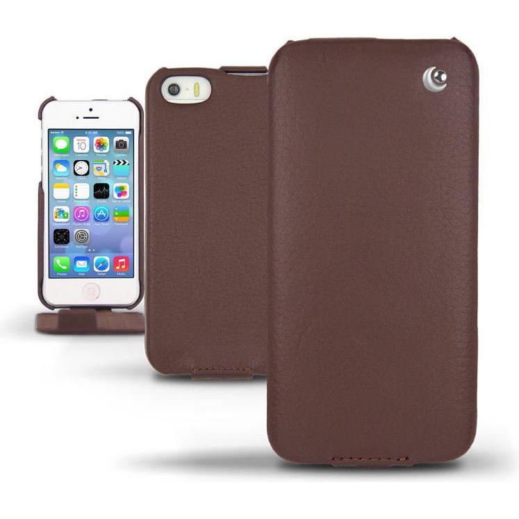 Noreve Lederschutzhülle vertikal (Apple iPhone 5s), Smartphone Hülle, Braun