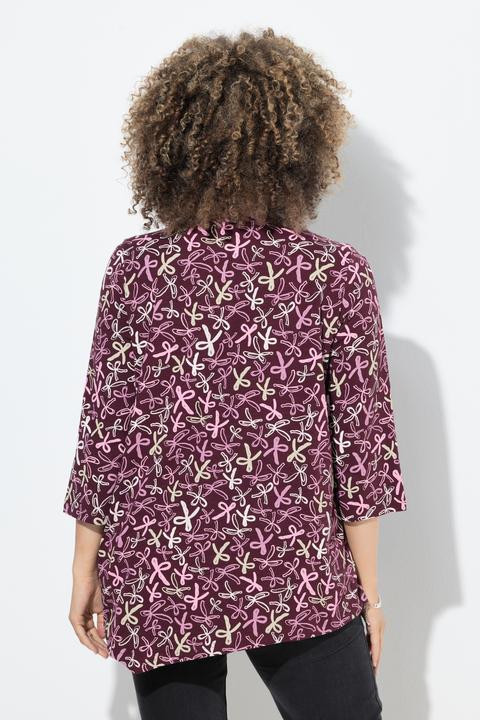 Immagine prodotto Ulla Popken Maglia dal taglio svasato con pieghe decorative, scollo a V e maniche a 3/4 (62)