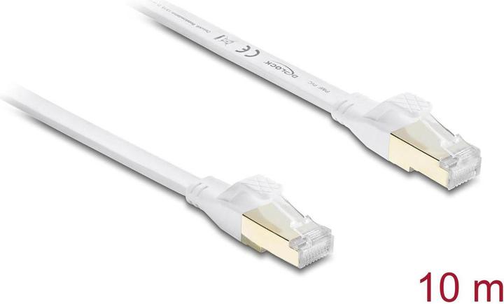 Produktbild Delock RJ45 Flachband Patchkabel Cat.8.1 U/FTP bis 40 Gbps 10 m weiss (81038) (U/FTP, CAT8.1, 10 m)