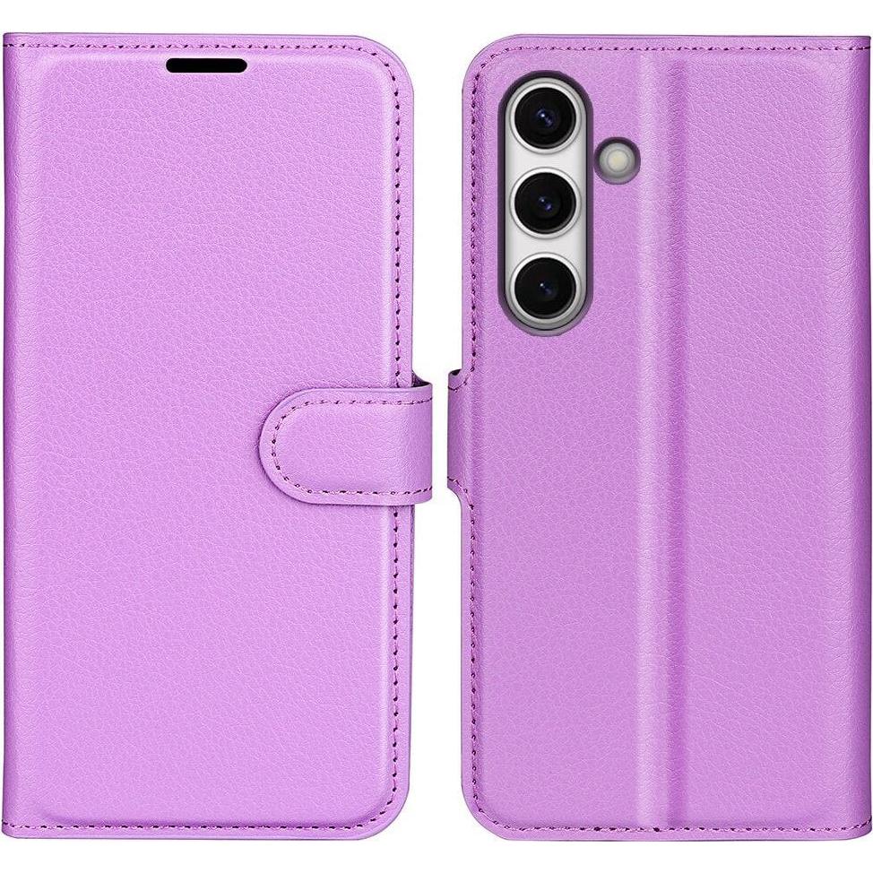 Cover-Discount FE - Leder Etui Hülle (Samsung Galaxy S24 FE), Smartphone Hülle, Violett