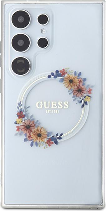 Produktbild Guess GUHMS24LHFWFCT S24 Ultra S928 przeźroczysty/transparent hardcase IML Flowers Wreath MagSafe (Samsung Galaxy S24 Ultra)