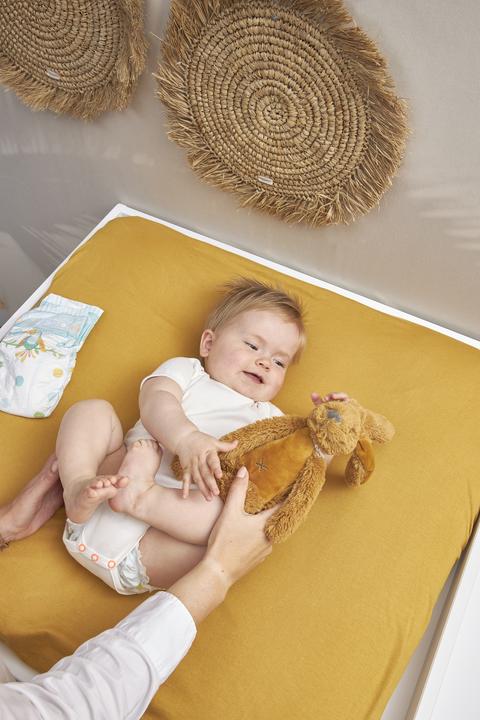 Actual product image Meyco Changing mat cover 3K 2-pack Basic Jersey Honey Gold (85 x 75 cm)