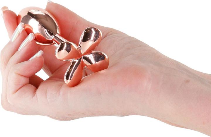 Actual product image NS Novelties Rear Assets Clover Rose Gold anal plug 9.2 cm