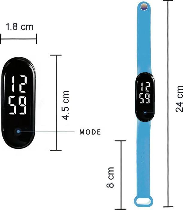 Actual product image Cbx LED digital watch with silicone wristband 12-hour display (45 mm)