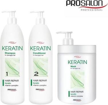 Actual product image Chantal ProSalon Keratin Hair Repair Treatment Shampoo and Conditioner for Dry Damaged Hair