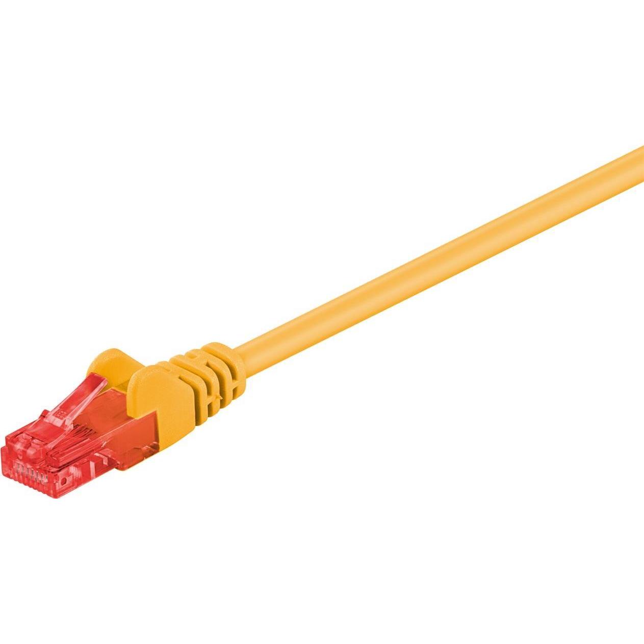 Goobay CAT 6 Patchkabel, U/UTP, Gelb, 0.5 m (U/UTP, CAT6, 0.50 m), Netzwerkkabel