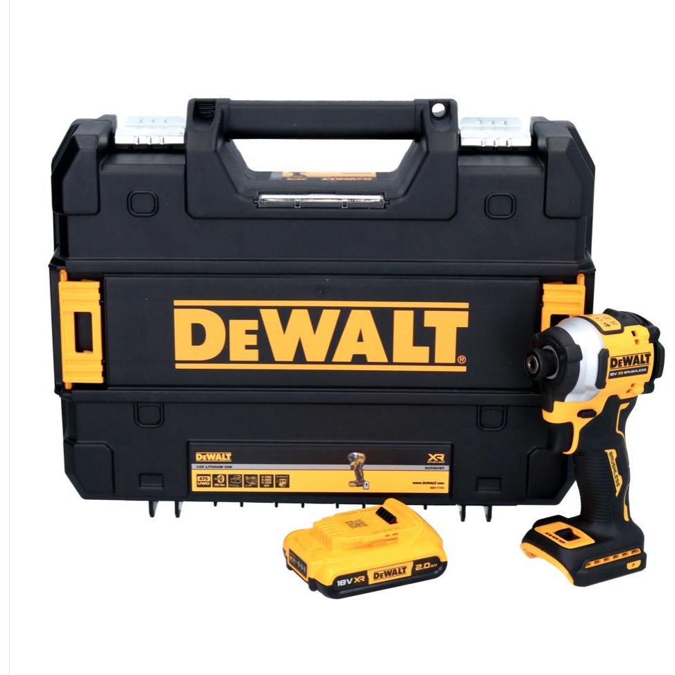 Thumbnail - DeWalt, Bohrmaschine + Akkuschrauber, DCF 850 Akku Schlagschrauber 18 V 205 Nm 1/4" Brushless + 1x Akku 2,0 Ah + TSTAK -...