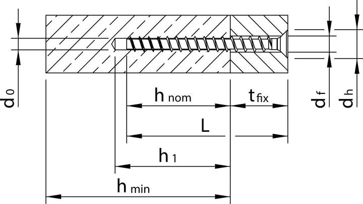 Actual product image Heco MULTI-MONTI-plus F concrete screw countersunk head TX 7.5x160 mm blue galvanised 50 pcs. (50 Screws per piece)