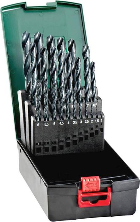 Productafbeelding Metabo HSS-R boorcassette 25 stuks (1 mm, 1,5 mm, 2 mm, 2,5 mm, 3 mm, 3,5 mm, 4 mm, 4,5 mm, 5 mm, 5,5 mm, 6 mm, 6,5 mm, 7 mm, 7,5 mm, 8 mm, 8,5 mm, 9 mm, 9,5 mm, 10 mm, 10,5 mm, 11 mm, 11,5 mm, 12 mm, 12,5 mm, 13 mm)