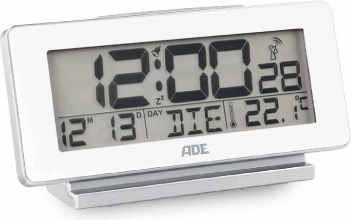 Actual product image ADE Digital alarm clock white, Functions: Snooze function