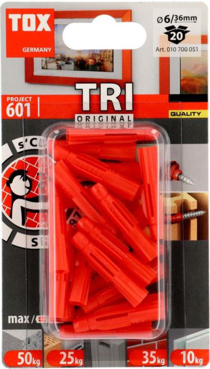 Actual product image Tox All-purpose dowel Tri 6x36 mm, blister 20 pieces (20 pcs.)