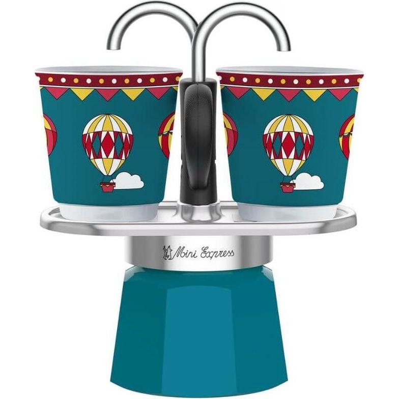 Bialetti Mini Express Winter Wonderland, Espressokocher, Türkis