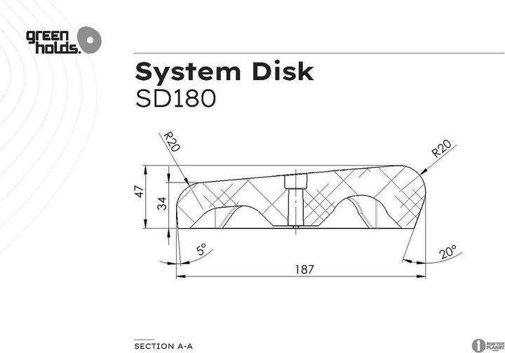 Produktbild Greenholds System Disk System-Klettergriff (1 Stück) (Schwarz)